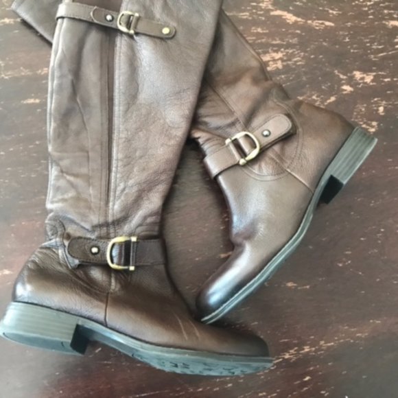 Naturalizer Brown Leather Boots 8W - Picture 6 of 7